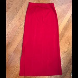 X SOLD X LESLIE FAYE RED MAXI SKIRT